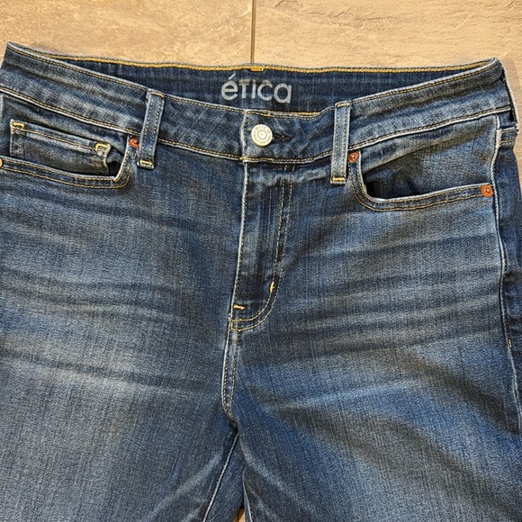 Etica Micki Crop Flare Women's Blue Jeans - Picture 2 of 4